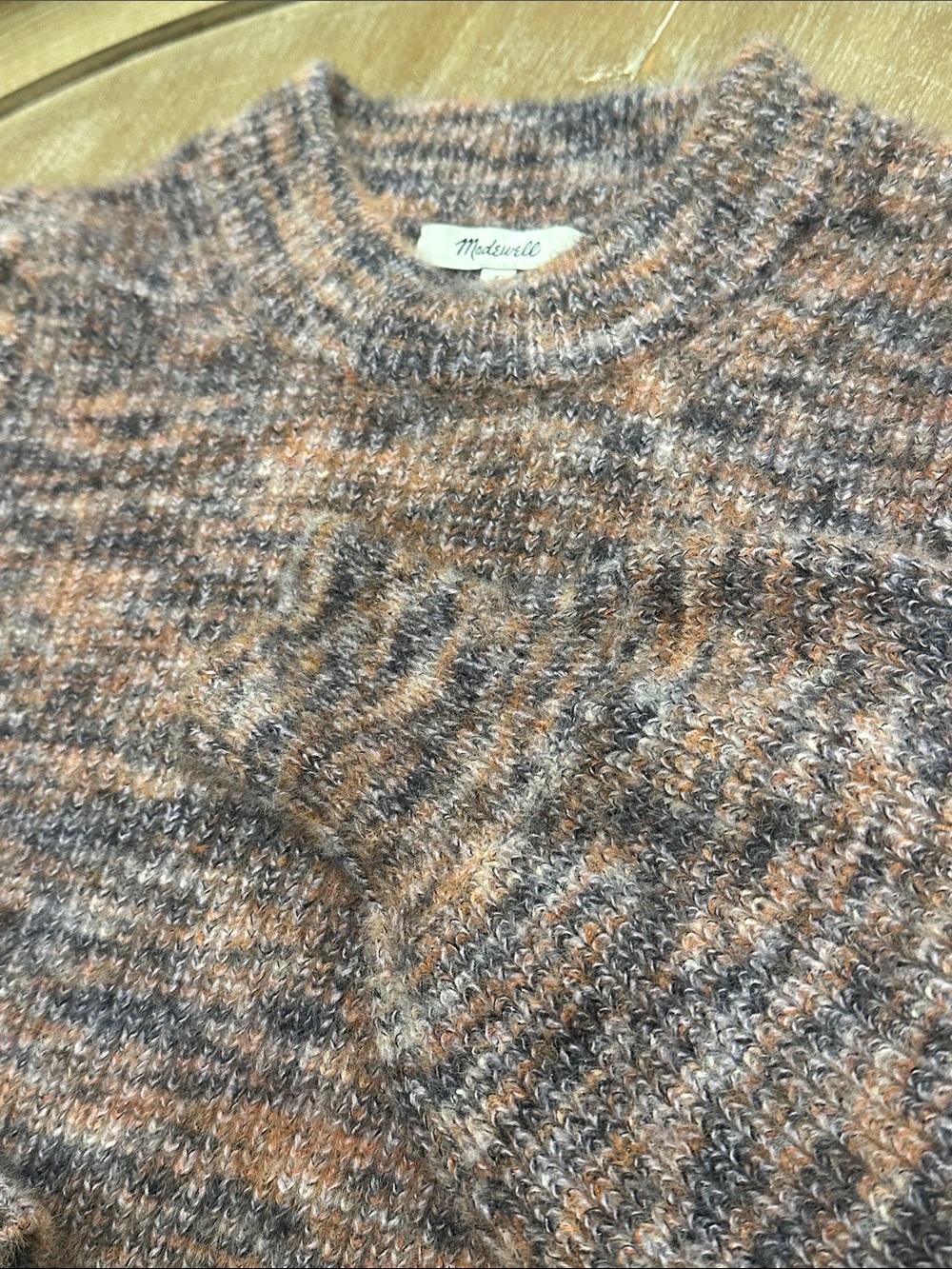Madewell Women’s Heathered Brown & Gray Crewneck Sweater